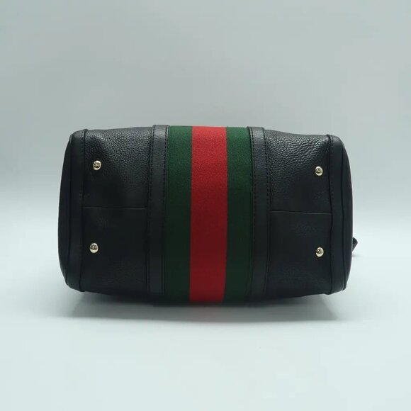 GUCCI Boston Black Leather Satchel 714-033125 - Picture 5 of 12